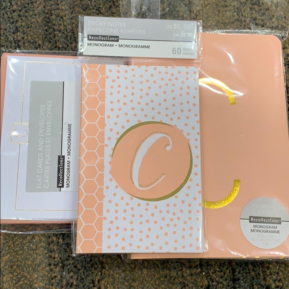 NWT | Letter C Journals + Cards + Sticky Notes